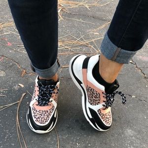 animal print lace up sneakers